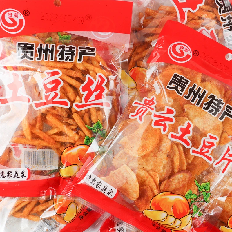 贵云贵州特产麻辣土豆片土豆丝洋芋片丝香脆土豆薯片休闲零食笋0g