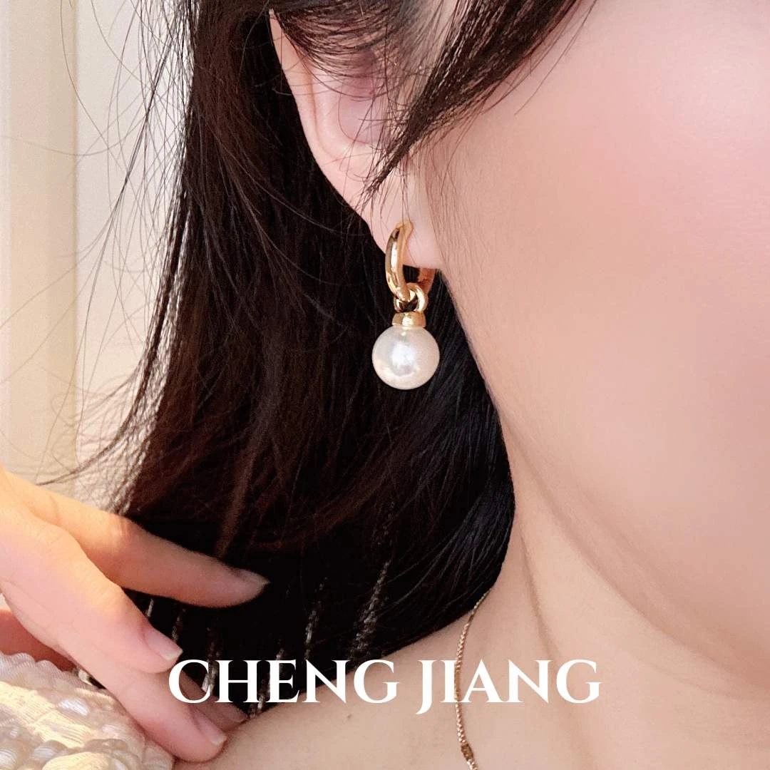 橙匠 铜合金仿珍珠耳饰 神仙姐姐款气质耳环一款两戴精致高级耳坠