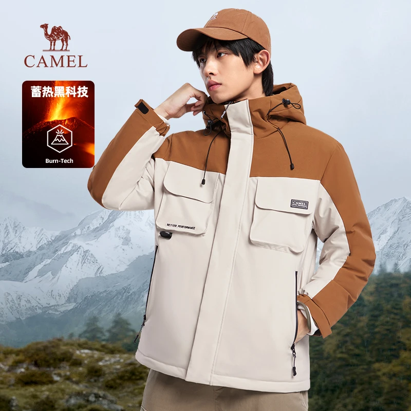 【丁真同款】骆驼羽绒服冬季新款连帽短款加厚情侣外套M13CR07096