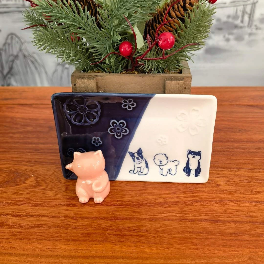 当代硬瓷R式卡通蘸料小碟陶瓷日式家用创意复古方形手工白瓷陶瓷