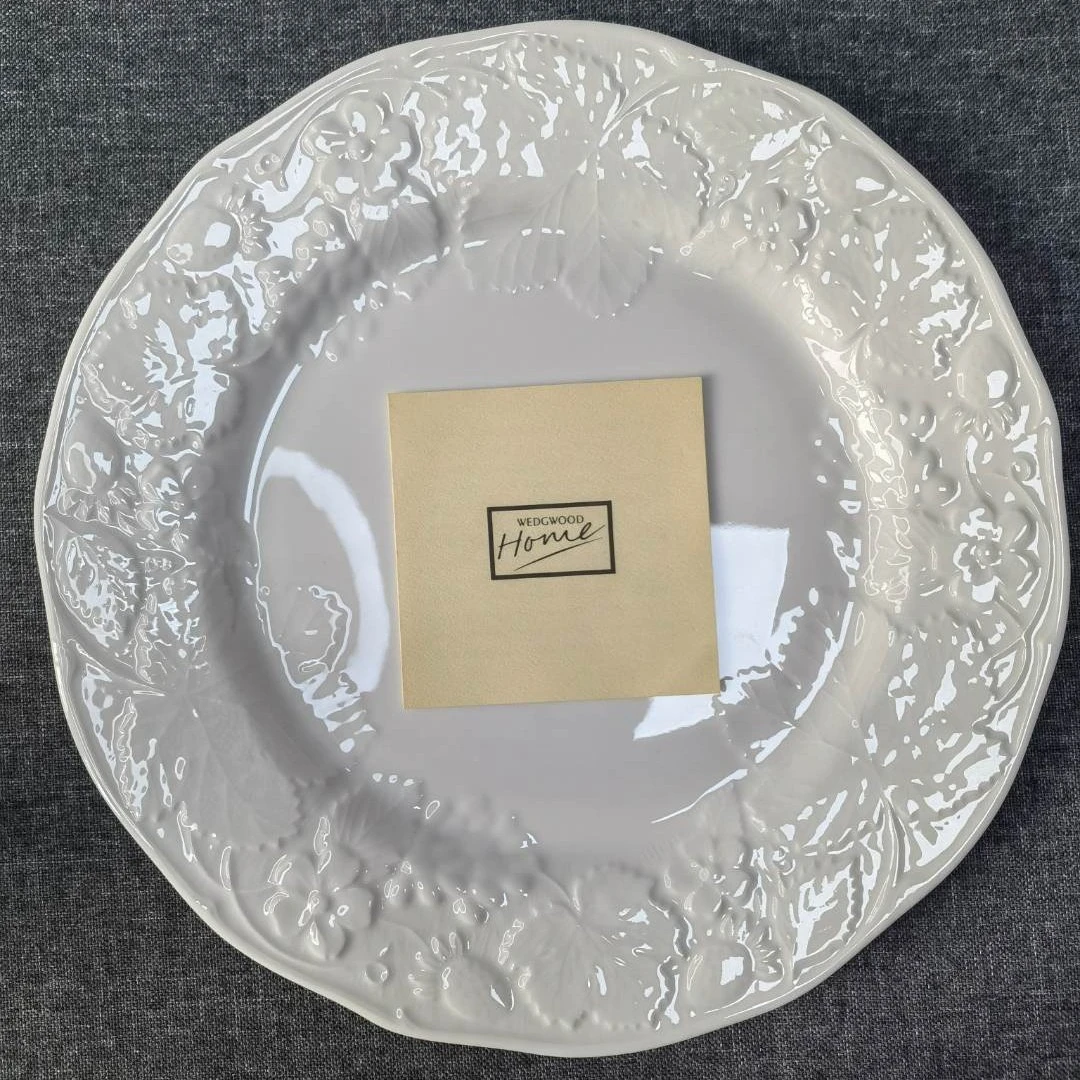 陶瓷异形韦奇伍德 英国原产草莓浮雕盘盘子排盘复古椭圆西餐盘