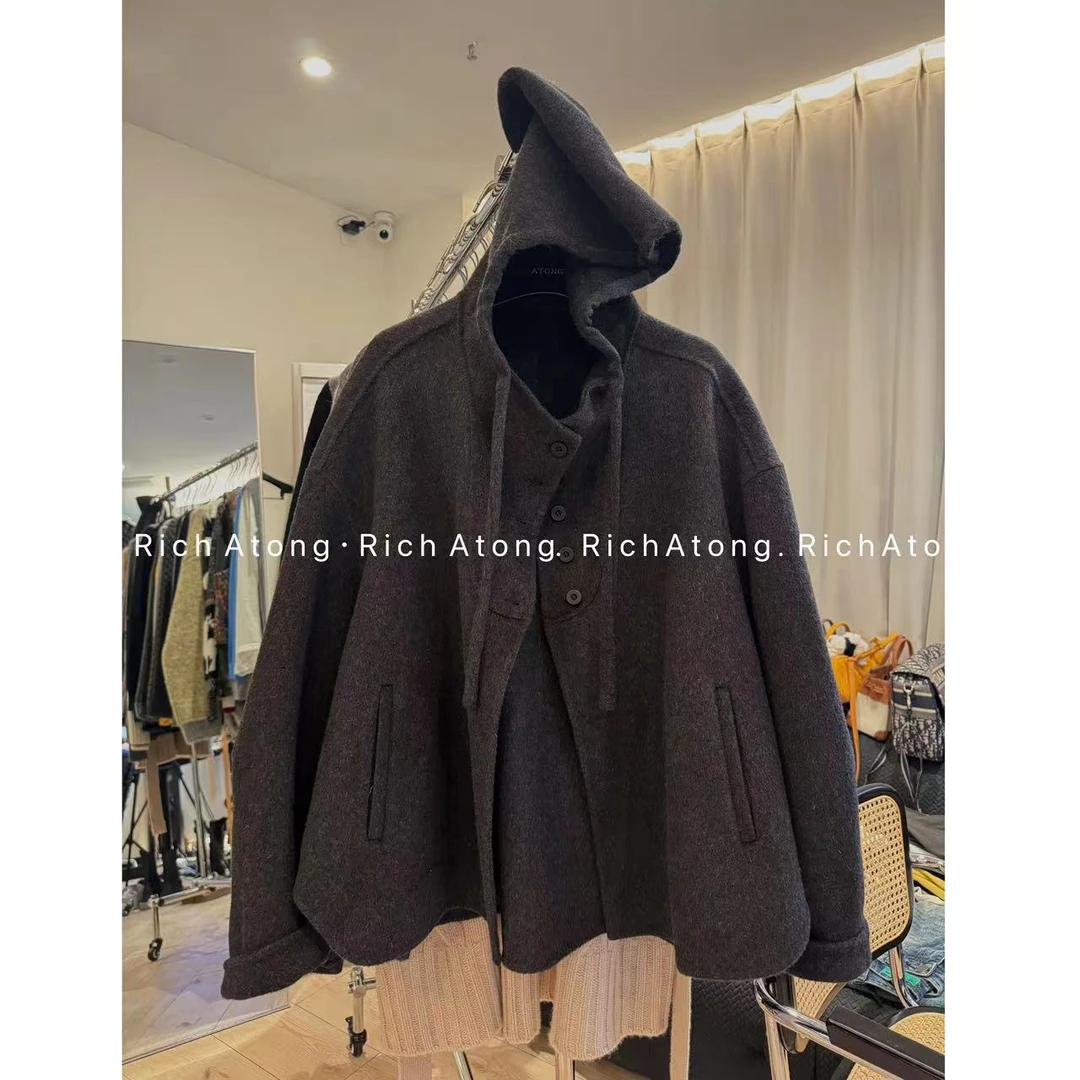 atong/阿彤-【小斗篷】-2024 阿彤家斗篷款高密手工缝制大衣