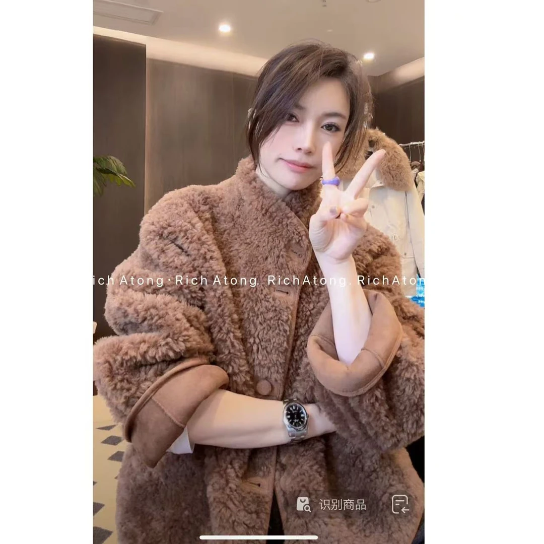 atong/阿彤-【慕斯卷】-2024 阿彤家 立领双面穿手工毛毛外套