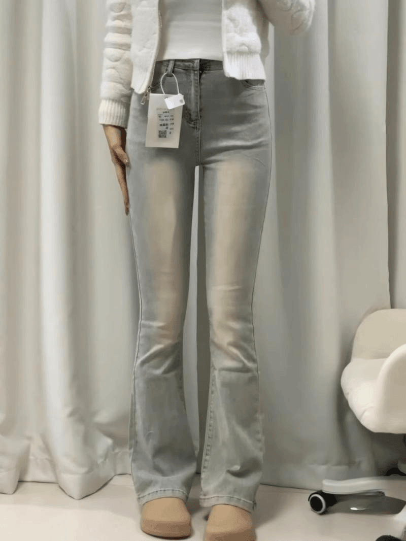微喇牛仔裤女浅色紧身小个子夏季矮个子九分裤子女款爆款2024新款