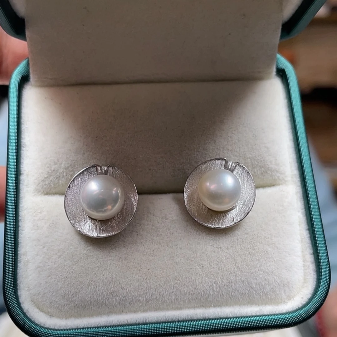 【闪购商品】淡水珍珠耳饰银S925镶嵌珍珠耳钉