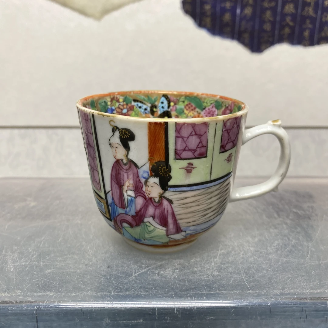 清道光广彩人物故事茶杯22/古玩/收藏/KC20241101017