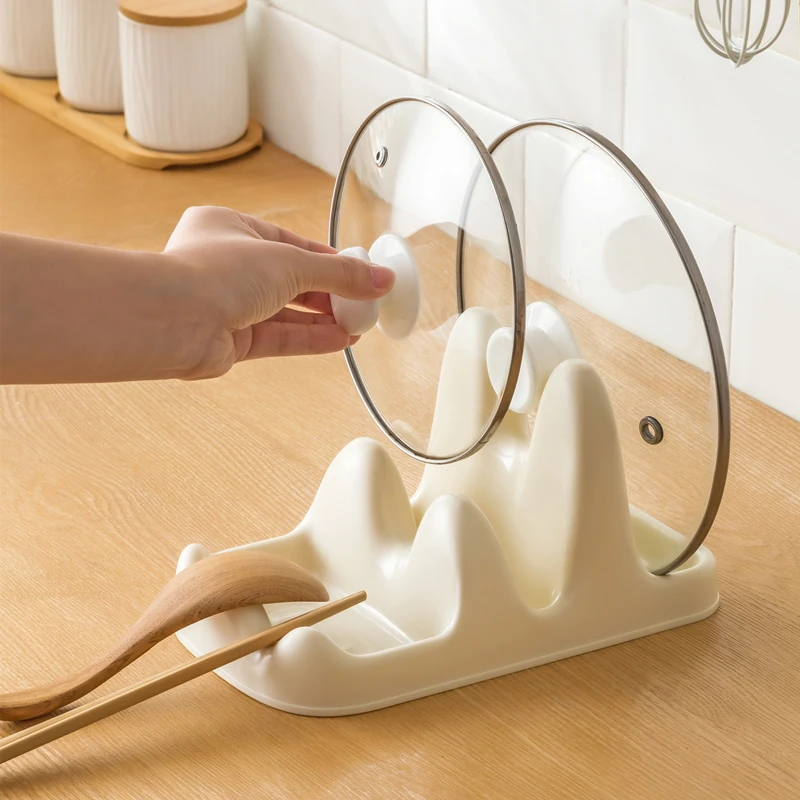 锅盖架坐式锅铲汤勺置物架厨房台面家用好物砧板收纳架锅盖放置器