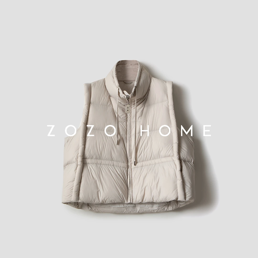 ZZHOME 休闲百搭小立领白鸭绒羽绒马甲409YR-BBRY6012