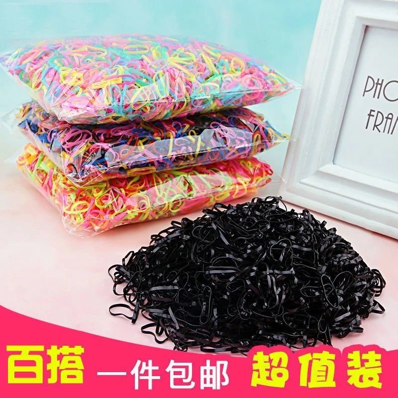 儿童加厚高弹力一次性皮筋宝宝彩色扎头发皮套绑头发头绳发圈头饰