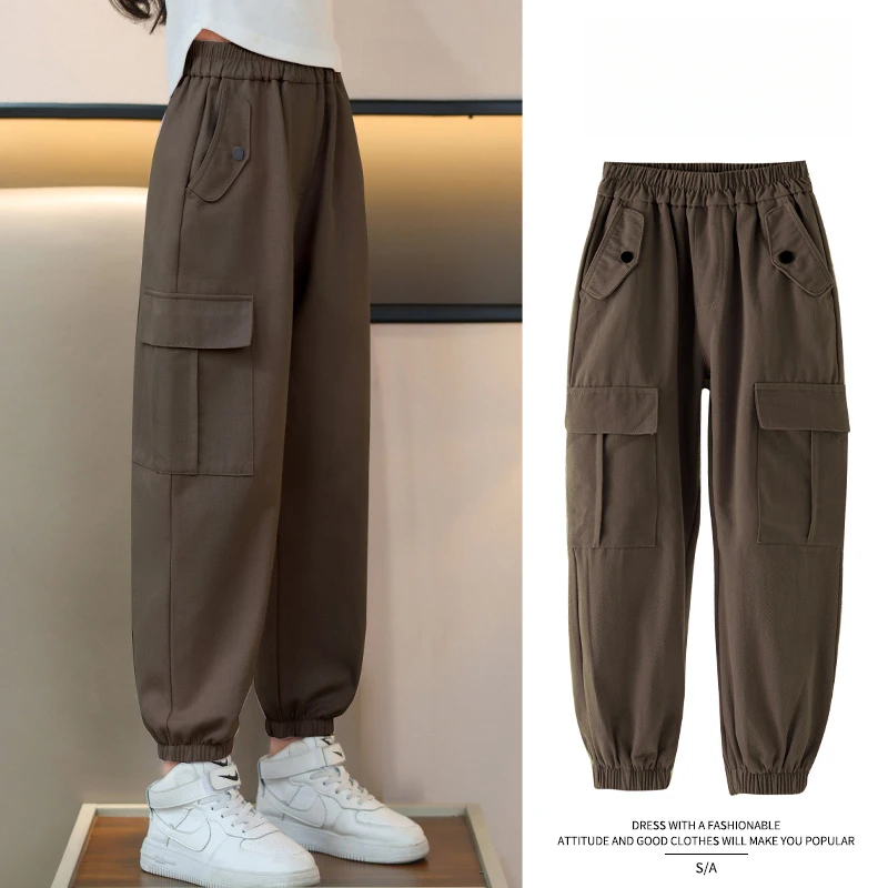 女童裤子春秋款2025新款秋装套装运动裤秋季女大童长裤工装裤休闲