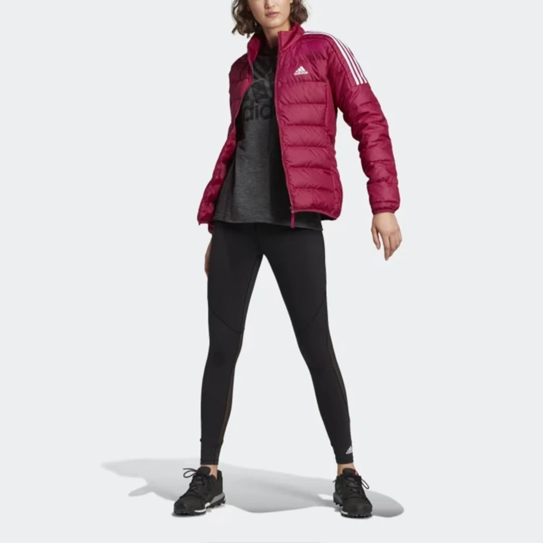 T55-adidas 立领保暖修身羽绒服 冬季 女款 红色