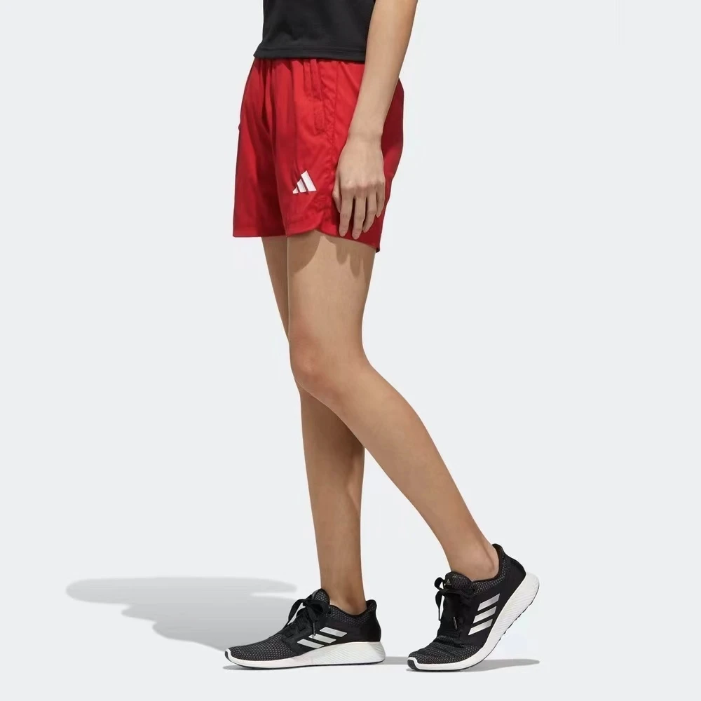 T284-adidas Cva Shorts 纯色运动型格短裤 女款 红色