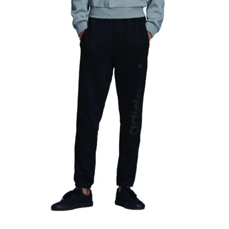 T408-adidas originals三叶草 侧面字母印花运动裤 男款 黑色