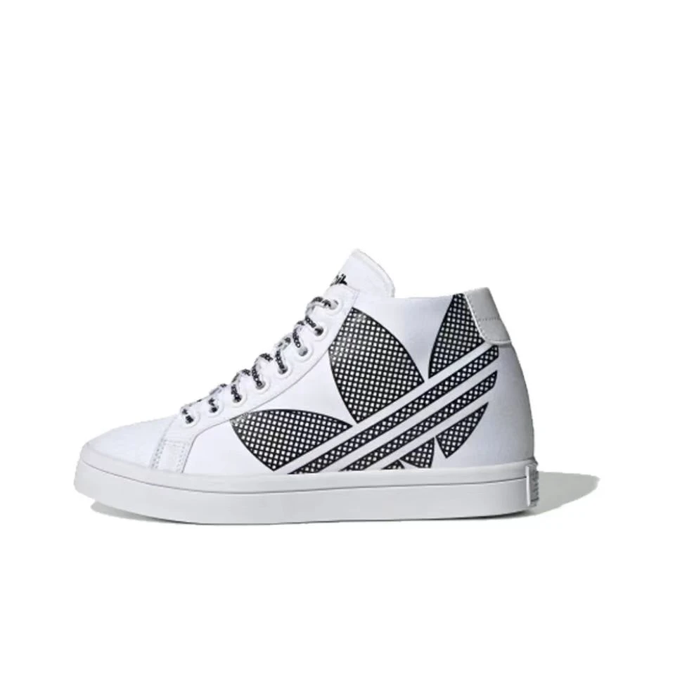X58-adidas originals CourtVantage Heel  防滑中帮板鞋女款白色