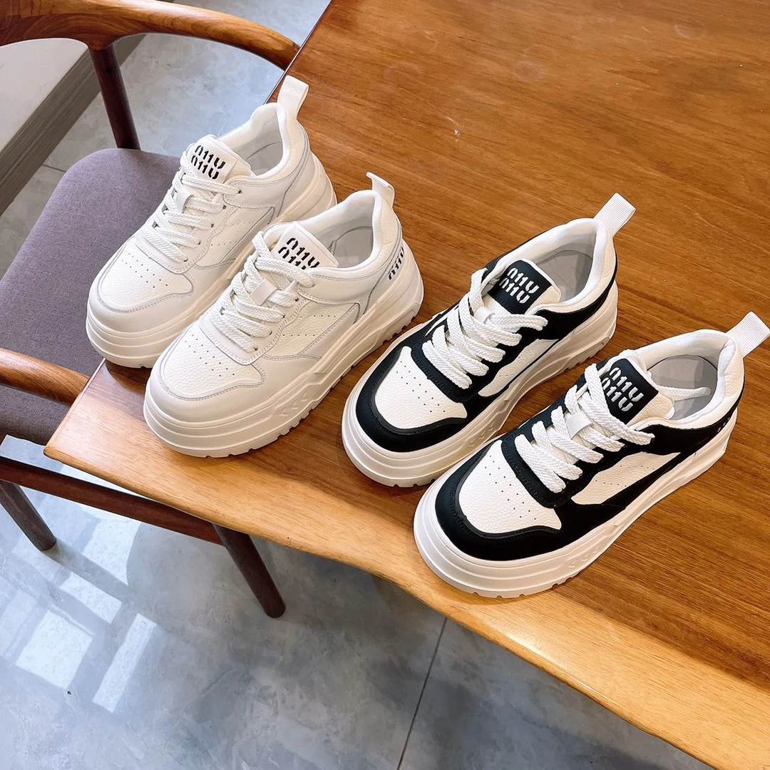 明星同款2024春秋季小个子厚底熊猫休闲运动鞋6805-1