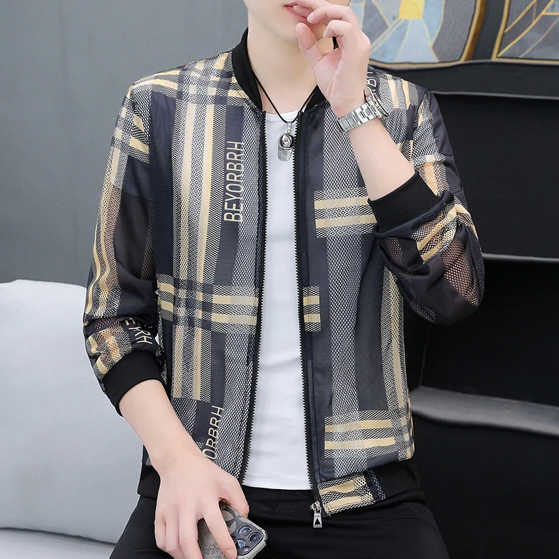 男士时尚休闲薄款潮流夏季百搭透气修身帅气轻薄防晒衣夹克外套