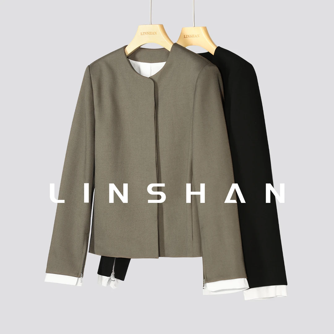 【清】【极简主义】row风极简拼接西装外套秋季新款宽松版23215608