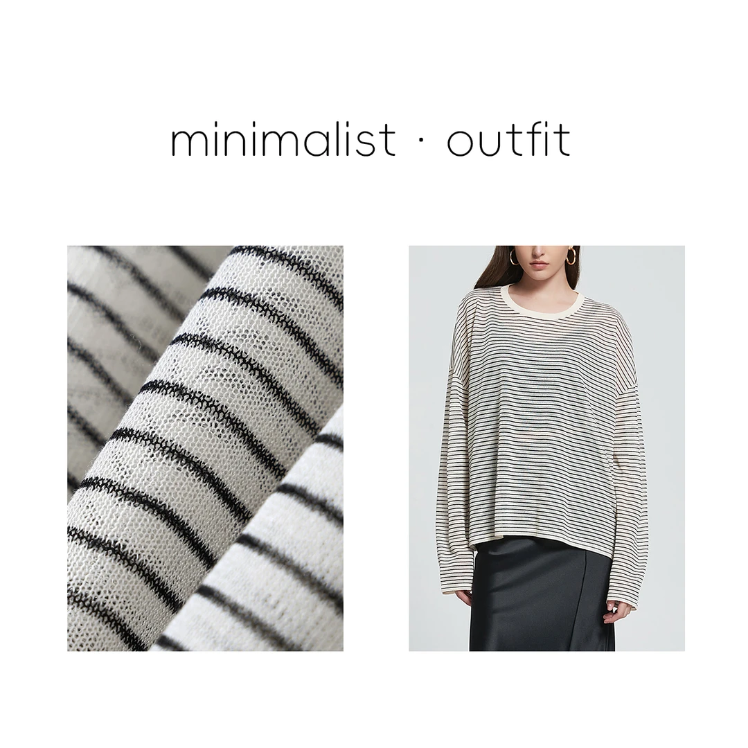 【清】【撞入海风】24夏季新款条纹松弛感宽松罩衫LS20419207