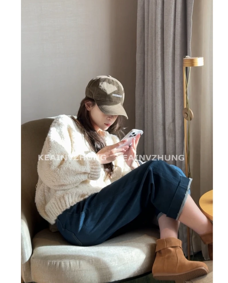 VOCKOO【暖云】只出不进-韩版慵懒风软糯糯毛衣针织开衫外套