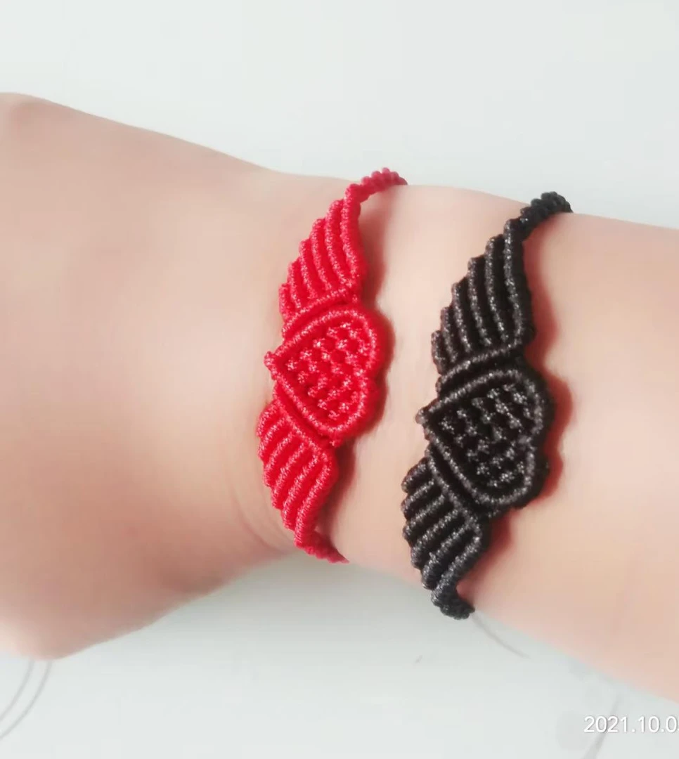 手工编织红绳天使之翼红绳手链