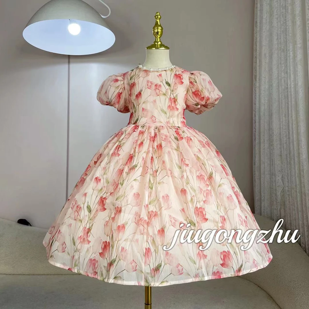 【怦然心动】新款女童连衣裙时尚洋气宝蓬蓬纱裙碎花女孩公主裙