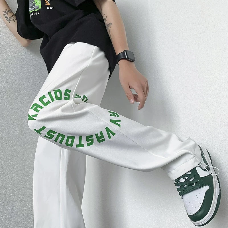 【巫饱饱】高个子美式复古拖地高级裤子春秋休闲长裤