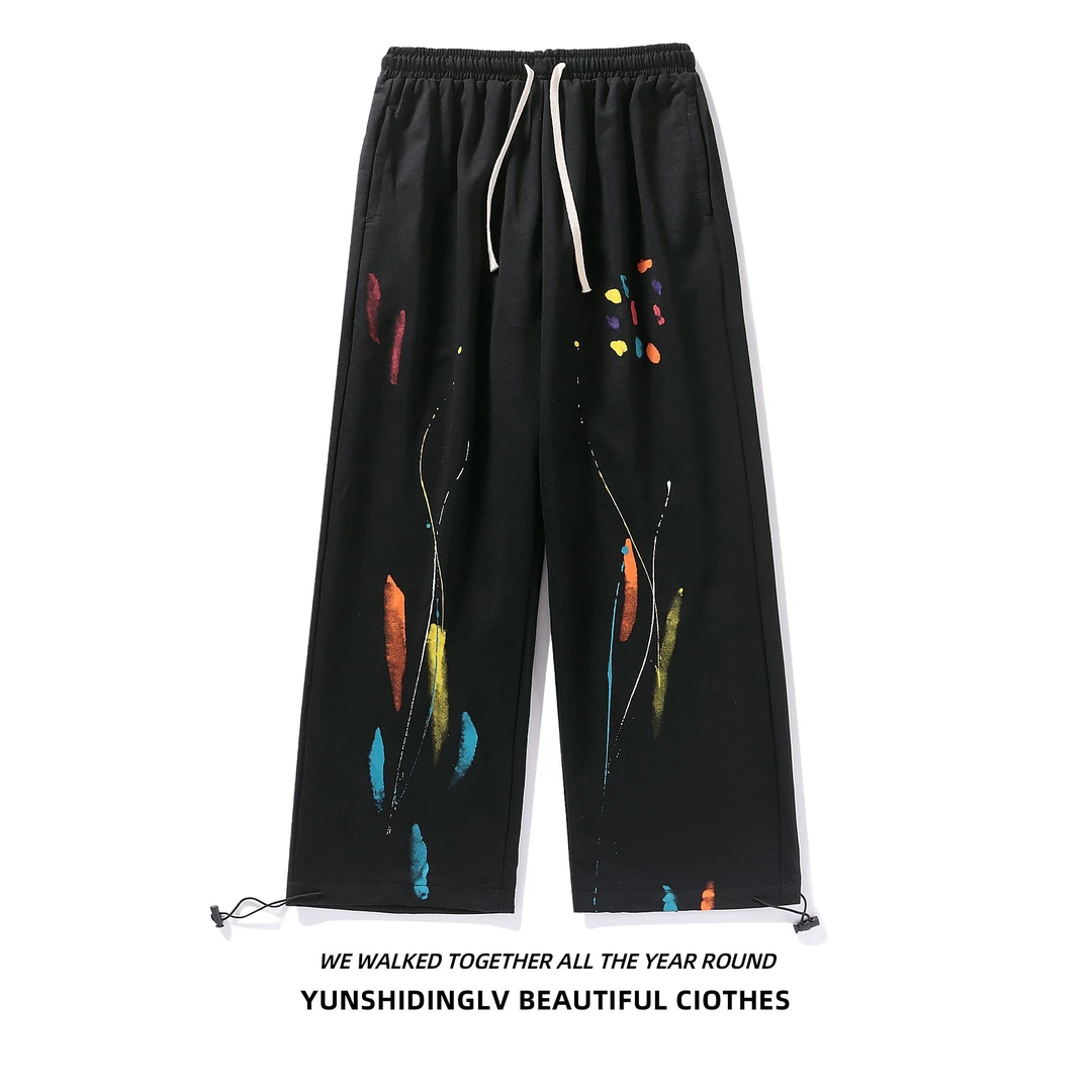 【巫饱饱 以直播间过款为准】泼墨爵士运动裤子女街舞嘻哈休闲裤