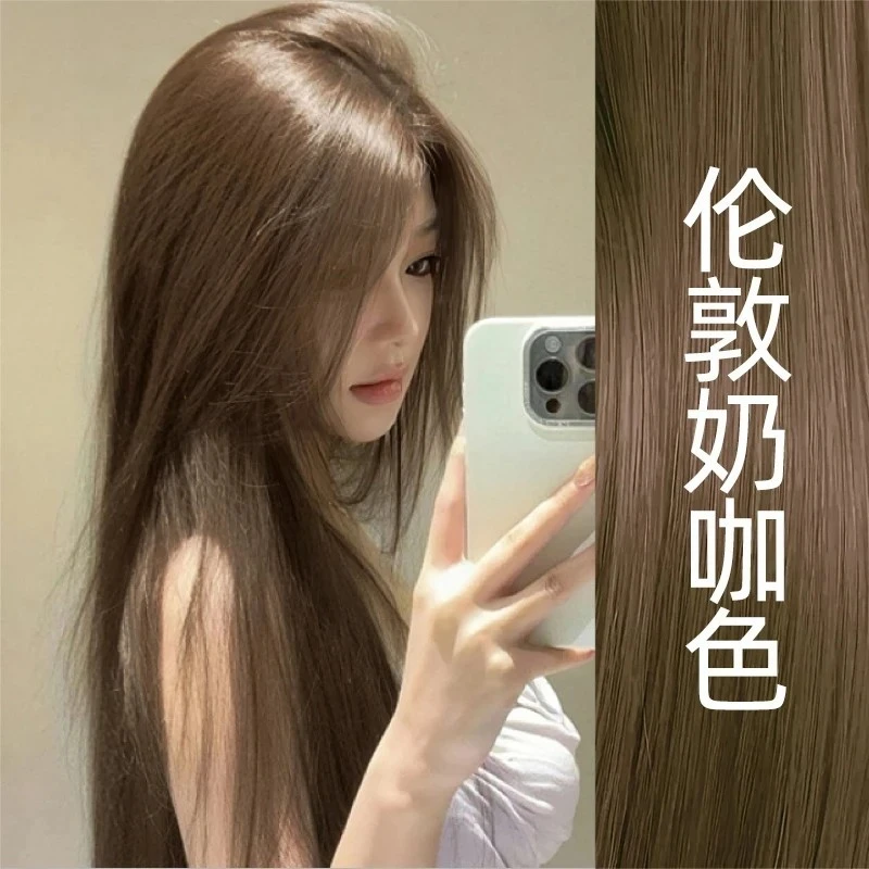 OKOS咖啡色染发剂伦敦奶咖染膏熔岩榛巧亚麻棕黑茶流行色显白男女