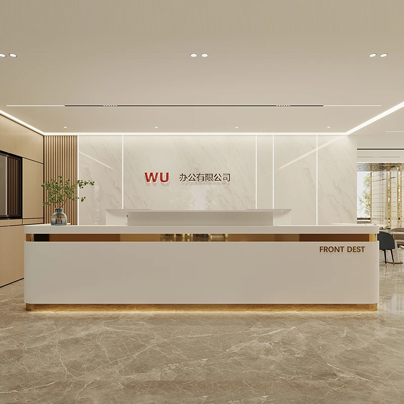 美容院前台接待台公司吧台店铺收银台酒店服务台现代简约桌子定制