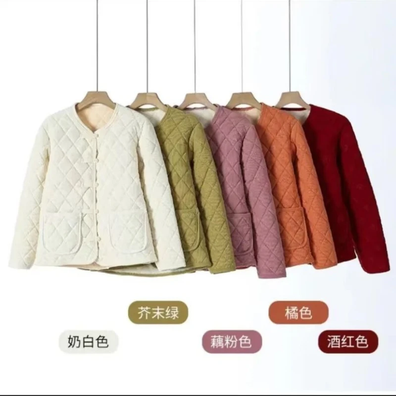 2024网红香风棉服雕花秋冬季新款外穿大码棉服保暖加绒加厚中老年