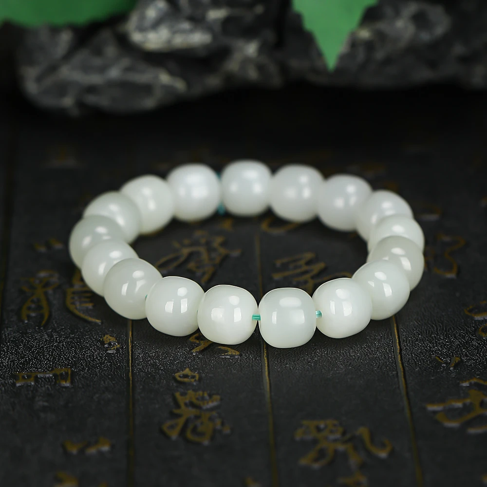 【琢世珠宝YPX00318】和田玉青海料老型珠手串