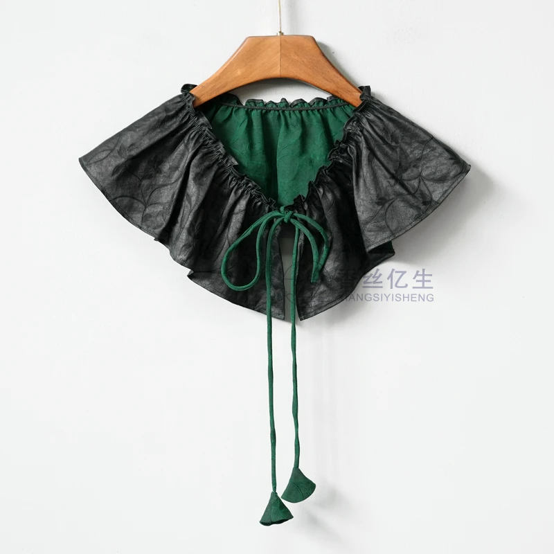 百搭时尚香云纱锻龟领子云肩X3019