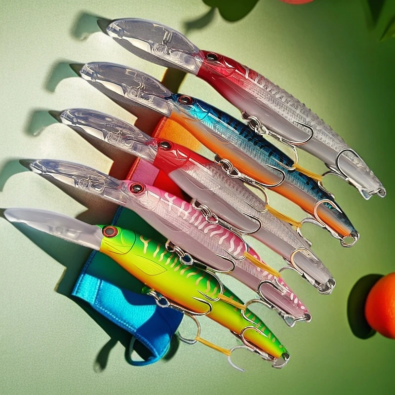 包邮新品海钓船钓拖钓米诺潜水米诺路亚饵塑料饵12cm14cm16cm20cm