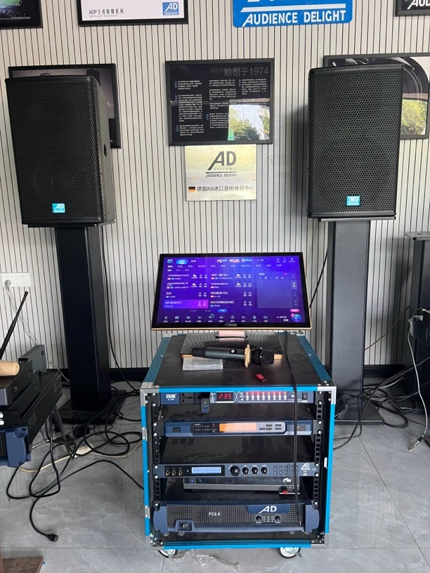 全新德国大AD12寸，ADX带视易点歌机专业音响K歌套装，包邮