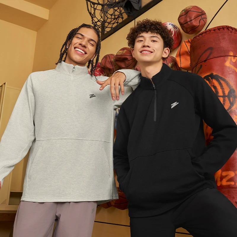 有志者UZIS 逆光运动卫衣男篮球训练健身跑步速干半拉链立领上衣