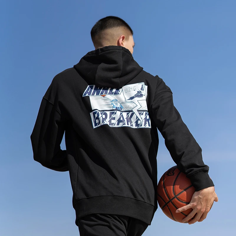 有志者UZIS脚踝MAX%运动卫衣男秋装训练针织篮球套头衫连帽上衣