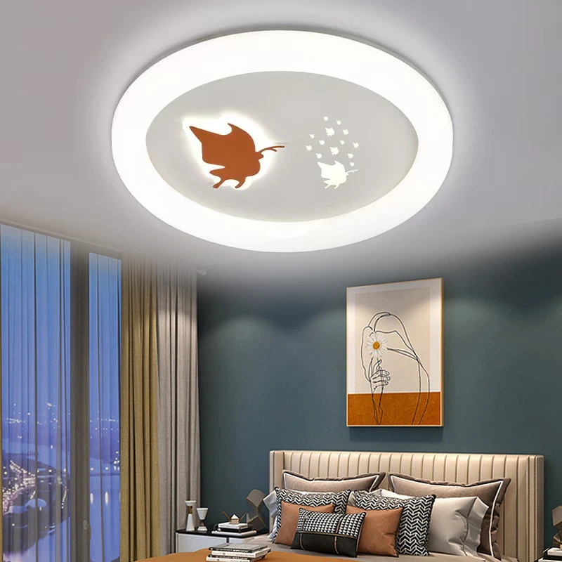 9124-蝴蝶吸顶灯主卧房间灯中山灯具现代简约极简圆形书房儿童房