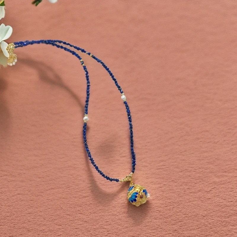 合金项链 【莲花香囊球】项链百搭古风欧美长链时尚复古可调节