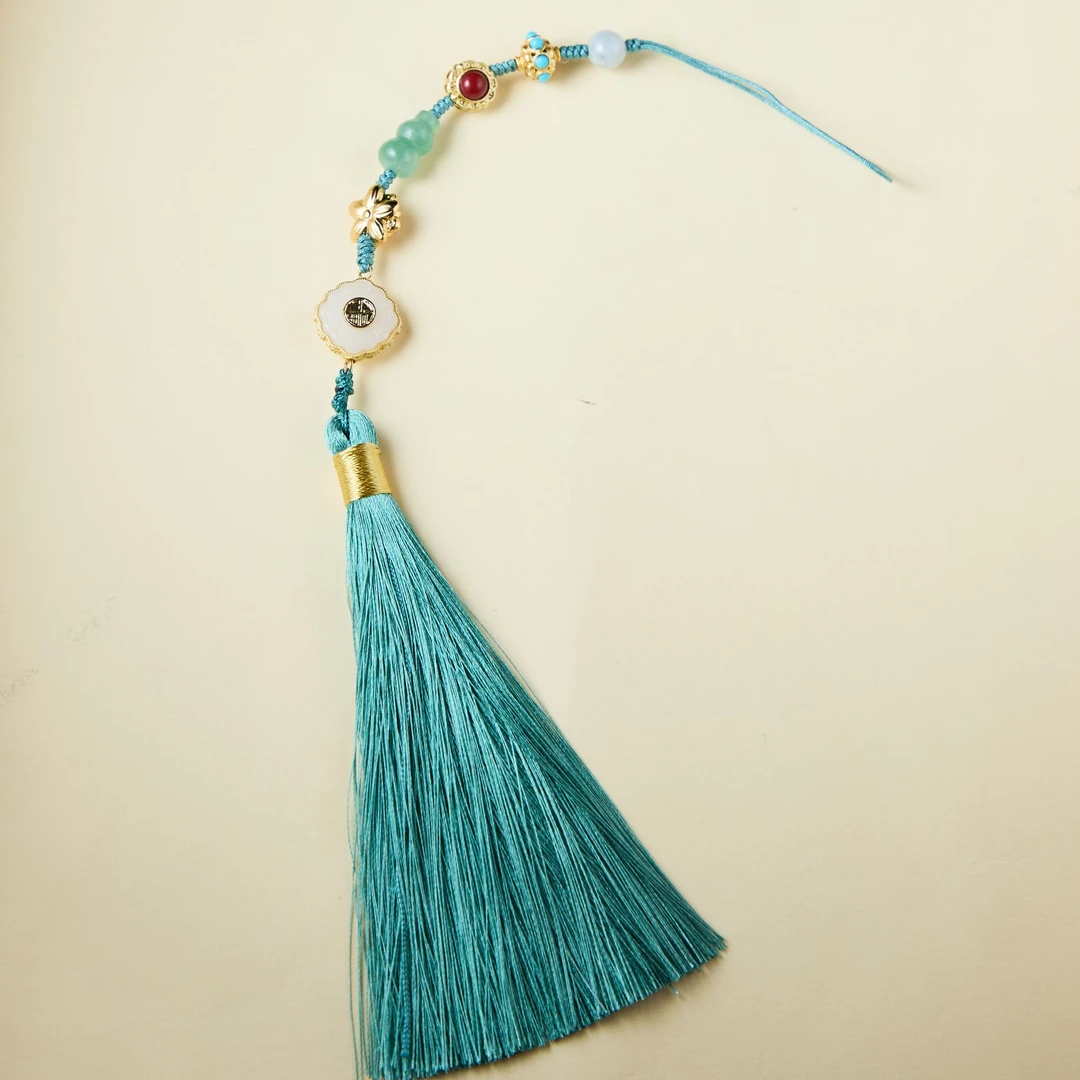 合金布艺吊坠 清风流苏挂坠复古时尚手工古风编绳百搭