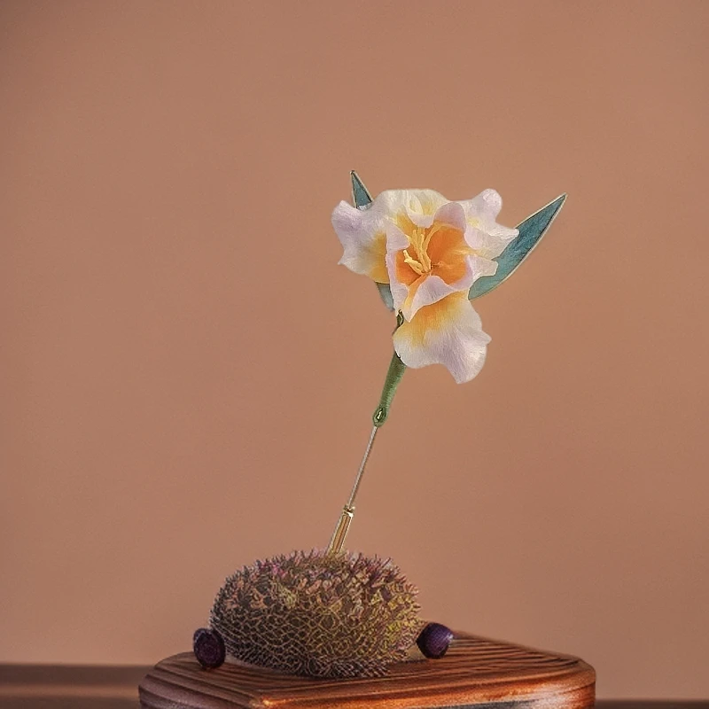 非金属布艺胸针 【鸢尾花】胸针纯手工绒花古风复古手作仙女简约
