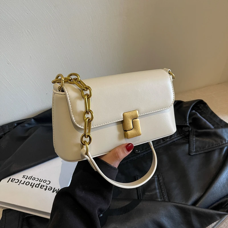 【白月光】春夏小众腋下法棍包时尚百搭潮单肩小包包韩版简约斜挎包