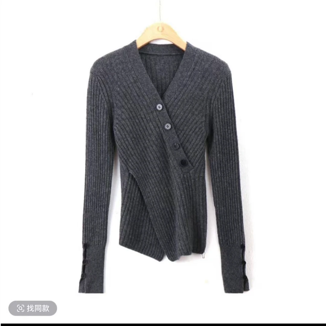 【主播推荐6】高级感不规则上衣针织打底衫