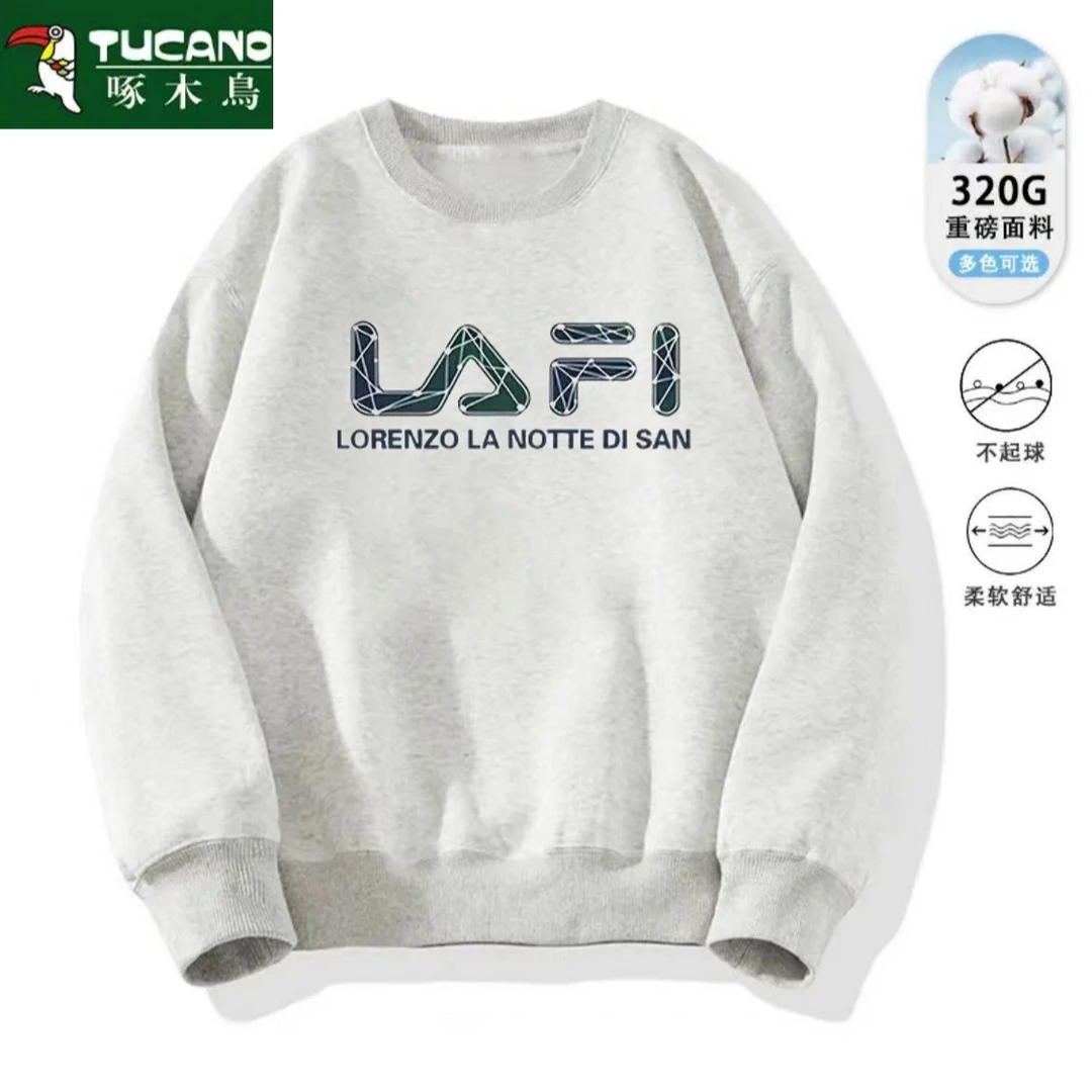 【秋上新】啄木鸟秋冬新款运动宽松卫衣男女圆领设计感美式百搭长袖