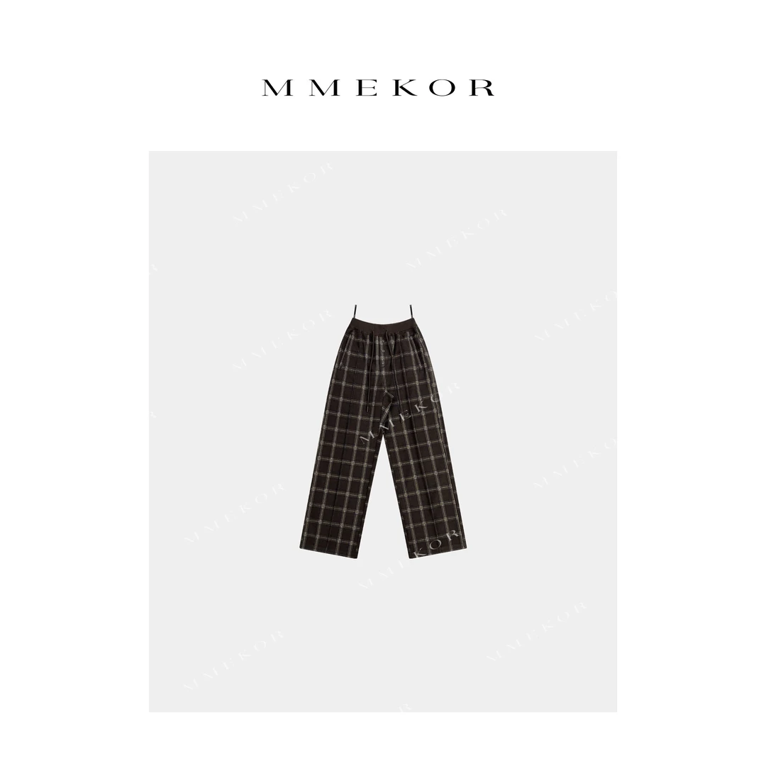 MMEKOR“布朗格子裤”2025新款静奢老钱风时髦百搭休闲裤 79565