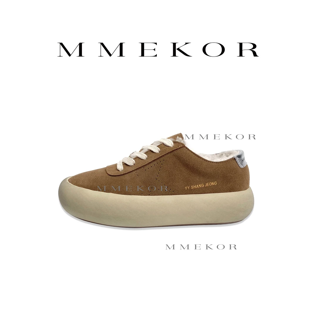 MMEKOR 复平底做旧脏脏鞋 24934(加绒) 新意法式风圆头休闲鞋