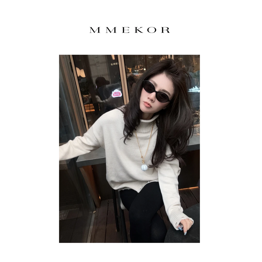 MMEKOR“闲智秋雅”毛衣 2025新款职场不费力百搭高领上衣 89061