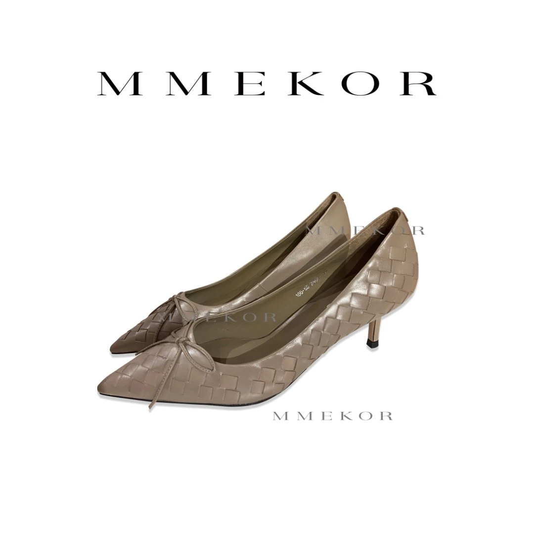 MMEKOR 尖头编织贵气高跟鞋 24094