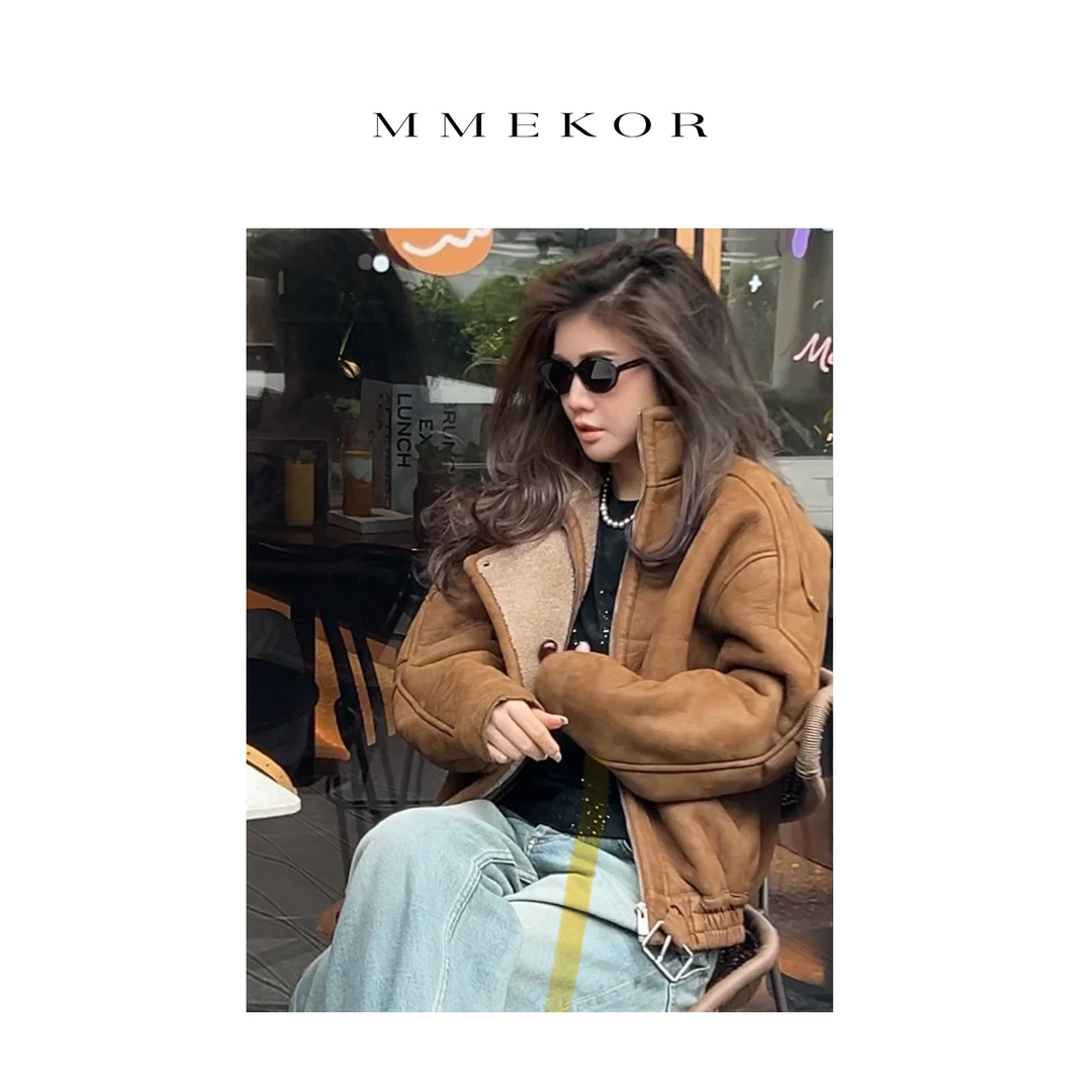 MMEKOR“爵士派对”外套 2025新款末日美拉德风加绒上衣 88869