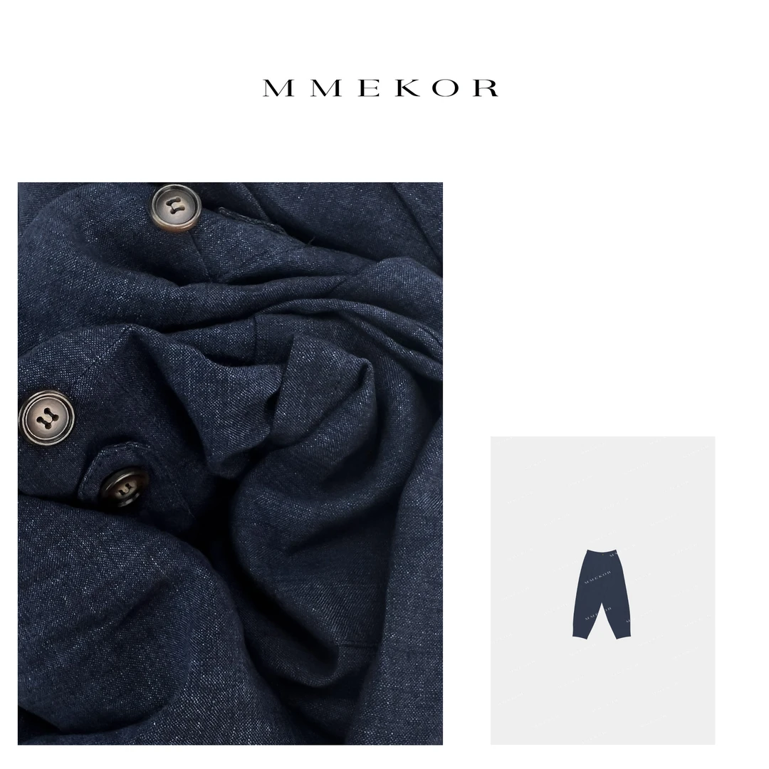 MMEKOR “蓝垦丁麻裤” 春夏穿搭休闲裤 79217