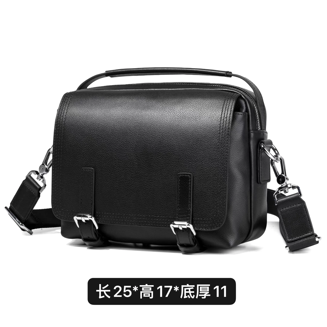 2024新款男士斜挎包真皮大容量邮差包单肩包牛皮男包休闲通勤包
